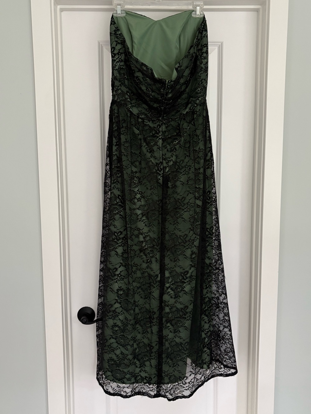 Alfred Angelo Black Lace Strapless Maxi Dress 14 - Picture 5 of 7